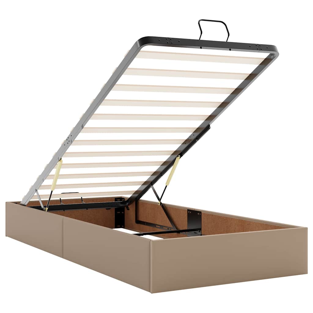 Ottoman bed met matras 100x200cm kunstleer cappuccinokleurig