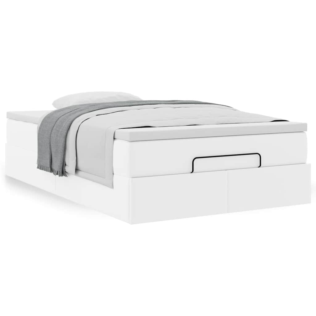 Ottoman bed met matras 120x190 cm kunstleer wit