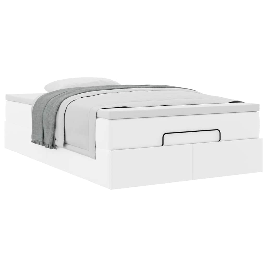 Ottoman bed met matras 120x190 cm kunstleer wit