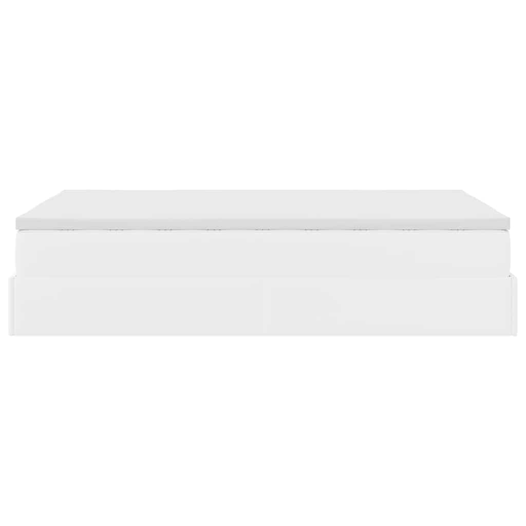 Ottoman bed met matras 120x190 cm kunstleer wit