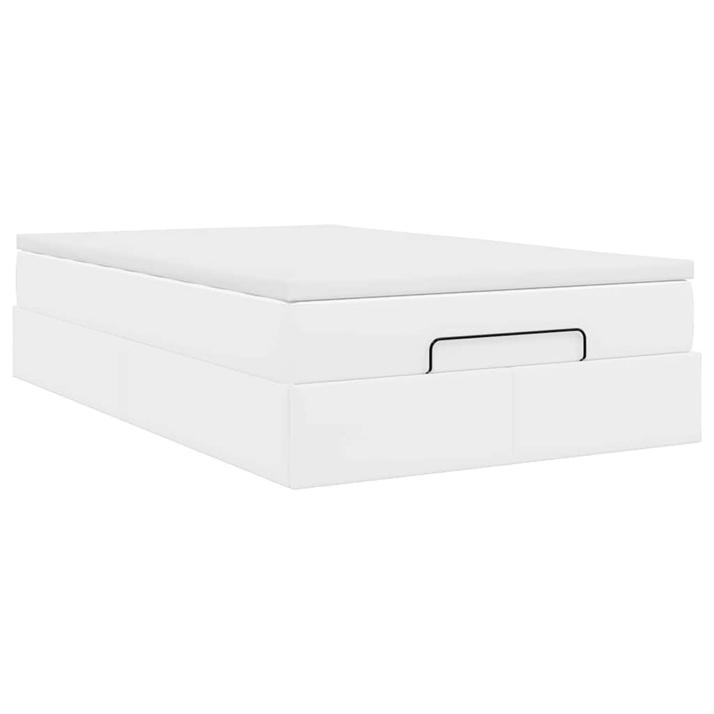 Ottoman bed met matras 120x190 cm kunstleer wit