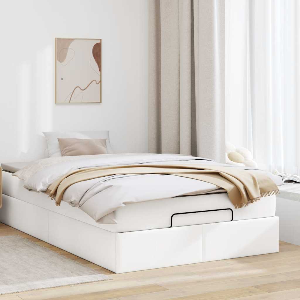 Ottoman bed met matras 120x200cm kunstleer wit is nu te koop bij PeponiXL, paradijselijk wonen!