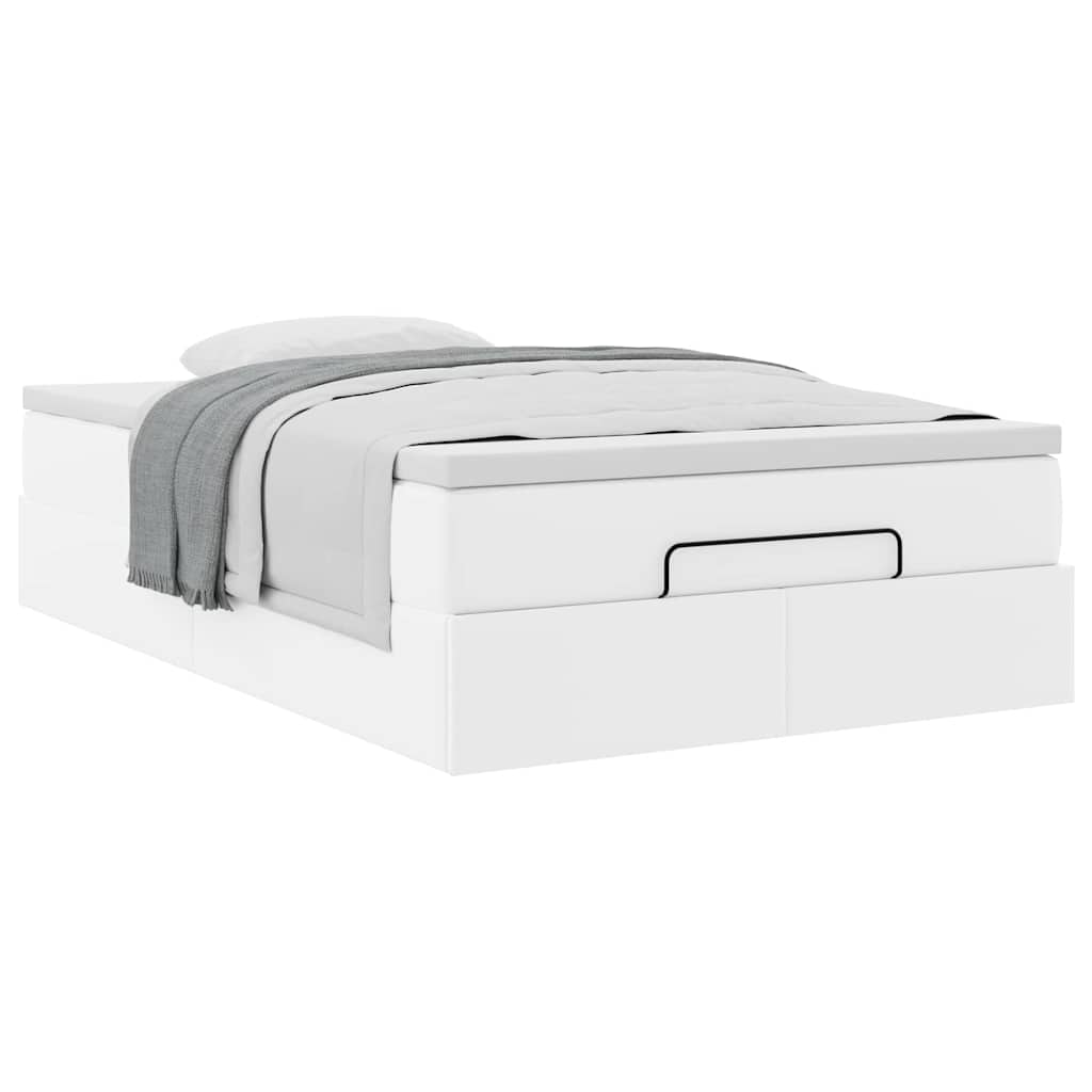 Ottoman bed met matras 120x200cm kunstleer wit is nu te koop bij PeponiXL, paradijselijk wonen!