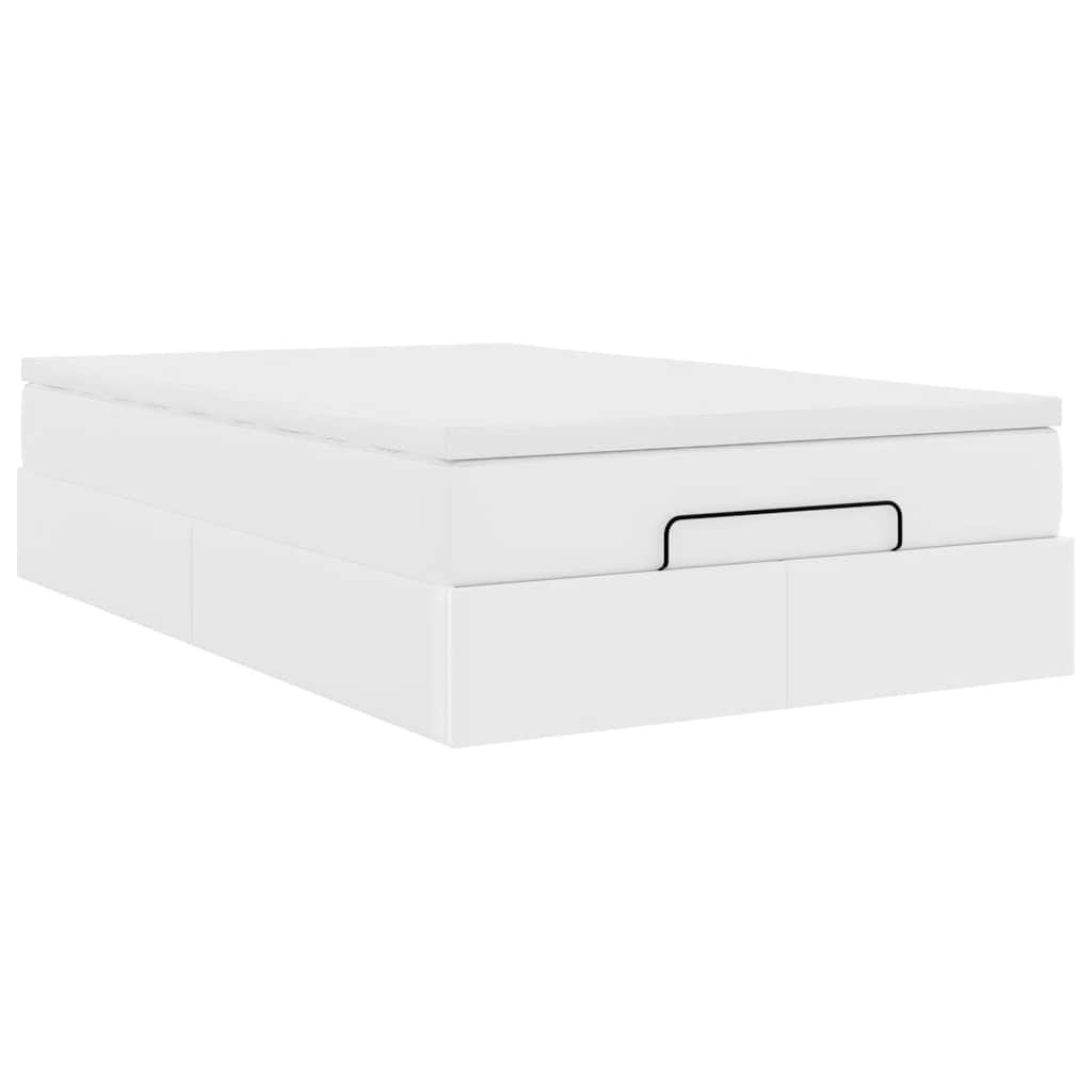 Ottoman bed met matras 120x200cm kunstleer wit is nu te koop bij PeponiXL, paradijselijk wonen!