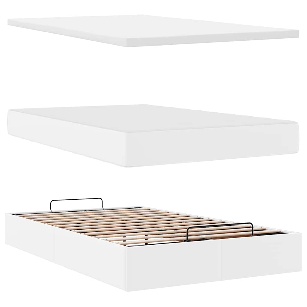 Ottoman bed met matras 120x200cm kunstleer wit is nu te koop bij PeponiXL, paradijselijk wonen!