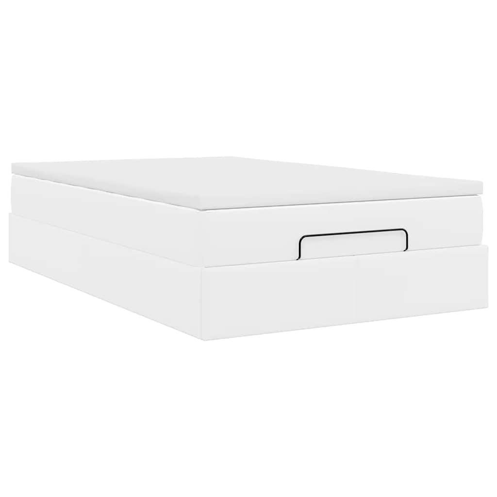 Ottoman bed met matras 120x200cm kunstleer wit is nu te koop bij PeponiXL, paradijselijk wonen!