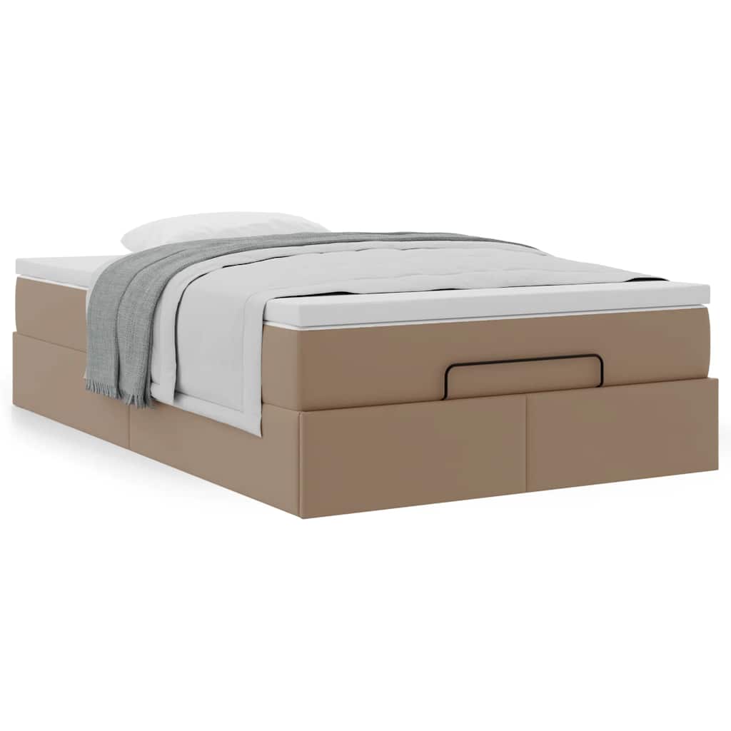 Ottoman bed met matras 120x200cm kunstleer cappuccinokleurig is nu te koop bij PeponiXL, paradijselijk wonen!