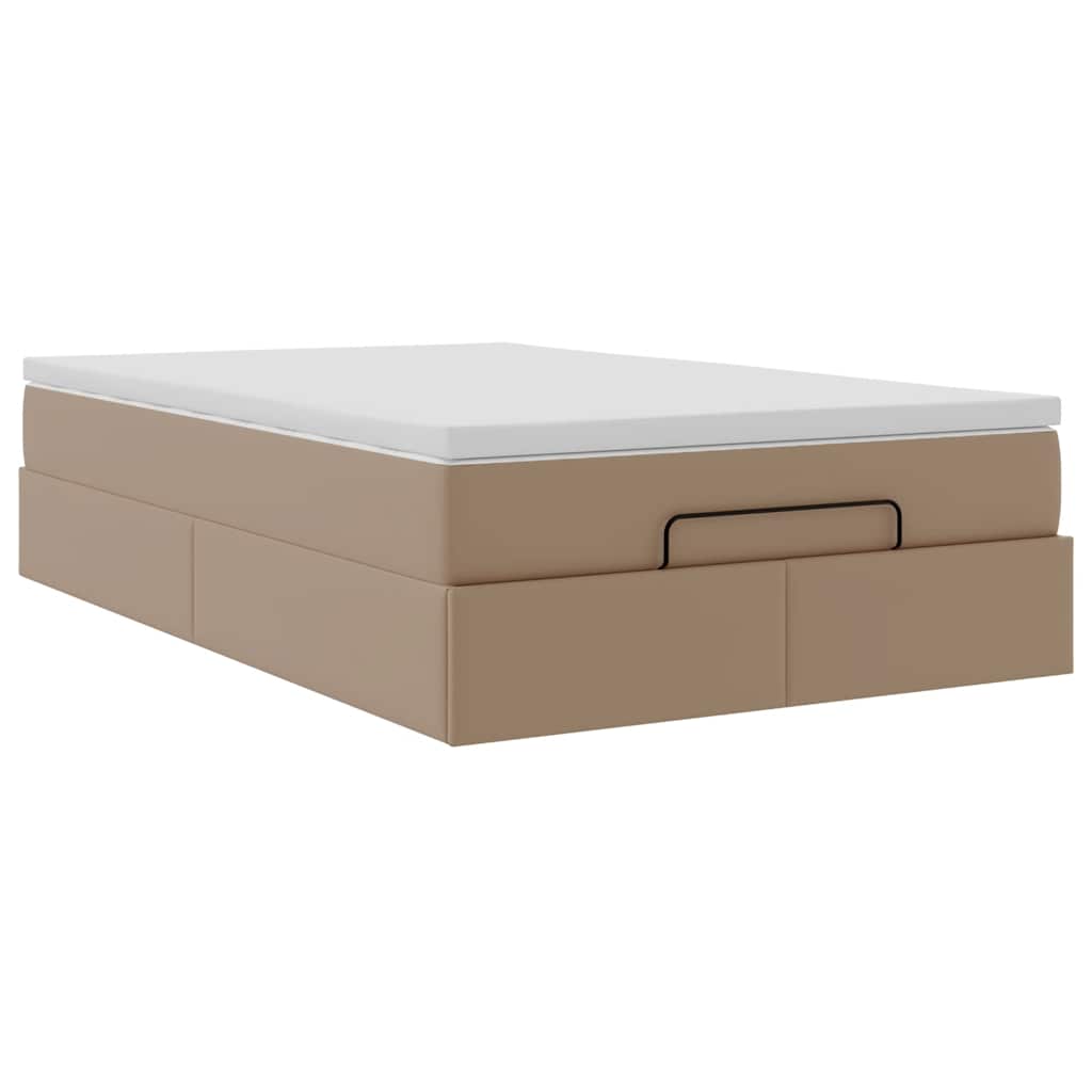 Ottoman bed met matras 120x200cm kunstleer cappuccinokleurig is nu te koop bij PeponiXL, paradijselijk wonen!