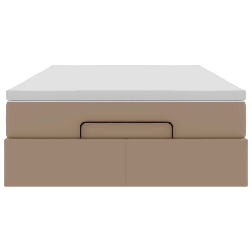 Ottoman bed met matras 120x200cm kunstleer cappuccinokleurig is nu te koop bij PeponiXL, paradijselijk wonen!