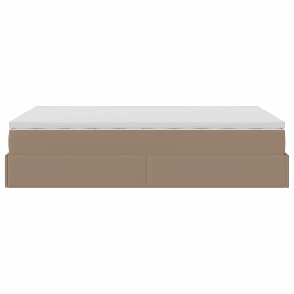Ottoman bed met matras 120x200cm kunstleer cappuccinokleurig is nu te koop bij PeponiXL, paradijselijk wonen!
