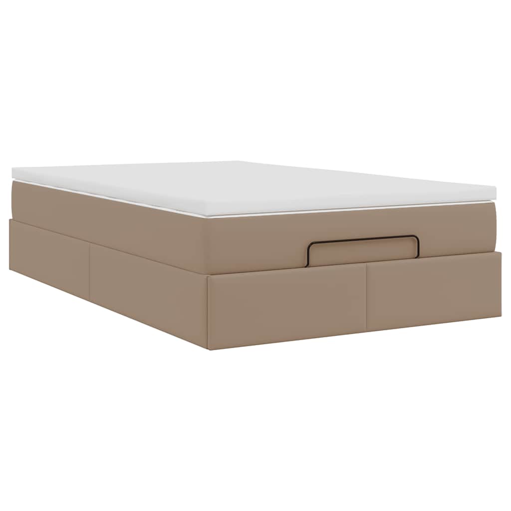 Ottoman bed met matras 120x200cm kunstleer cappuccinokleurig is nu te koop bij PeponiXL, paradijselijk wonen!