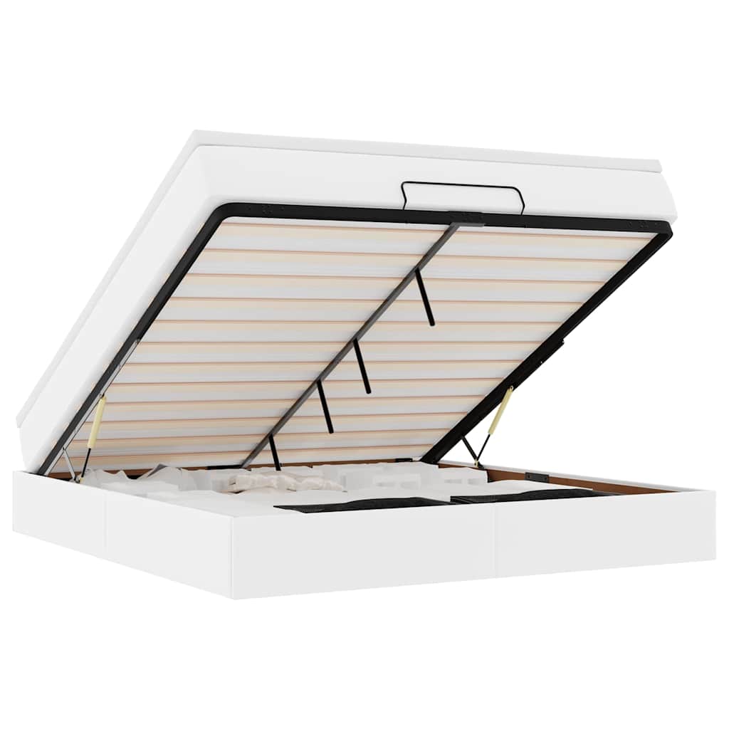 Ottoman bed met matras 160x200cm kunstleer wit is nu te koop bij PeponiXL, paradijselijk wonen!