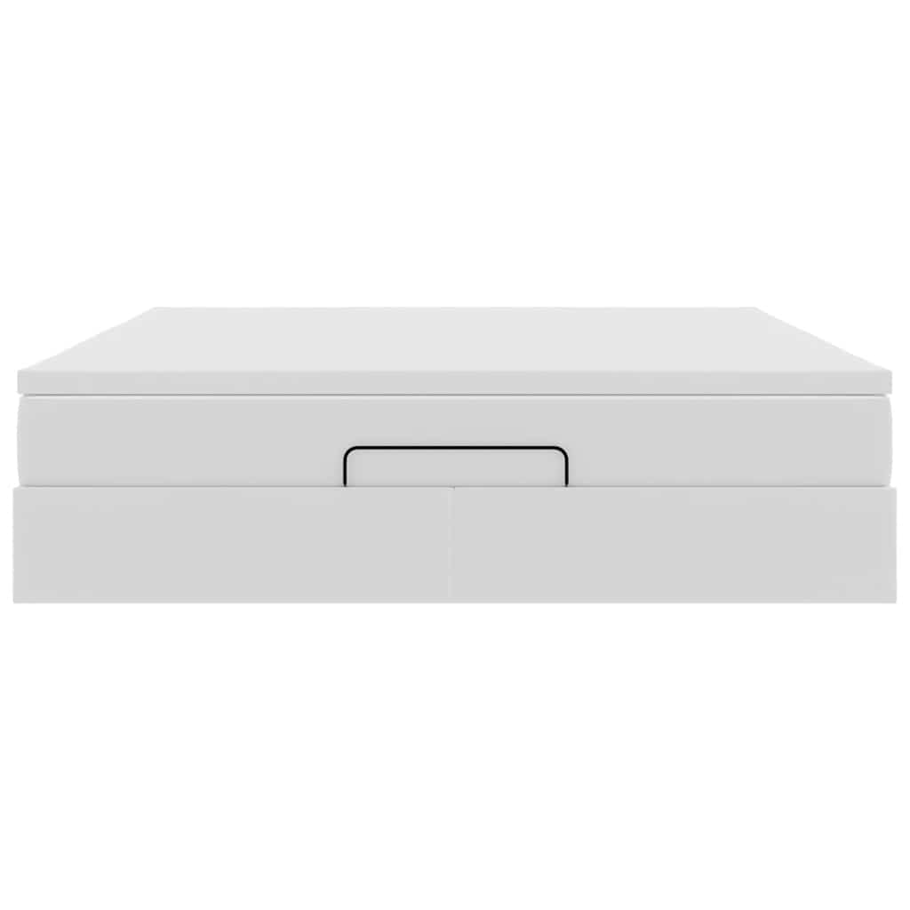 Ottoman bed met matras 160x200cm kunstleer wit is nu te koop bij PeponiXL, paradijselijk wonen!