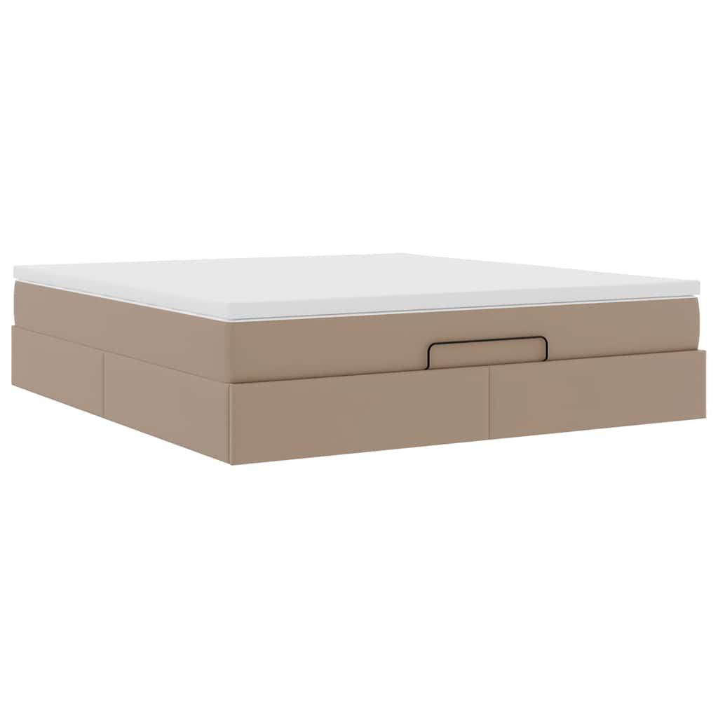 Ottoman bed met matras 160x200cm kunstleer cappuccinokleurig is nu te koop bij PeponiXL, paradijselijk wonen!