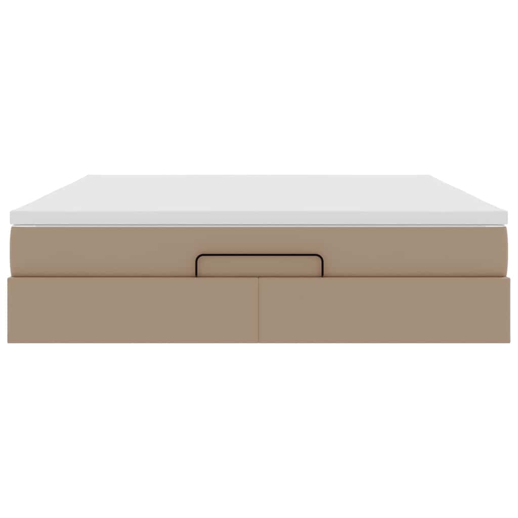 Ottoman bed met matras 160x200cm kunstleer cappuccinokleurig is nu te koop bij PeponiXL, paradijselijk wonen!