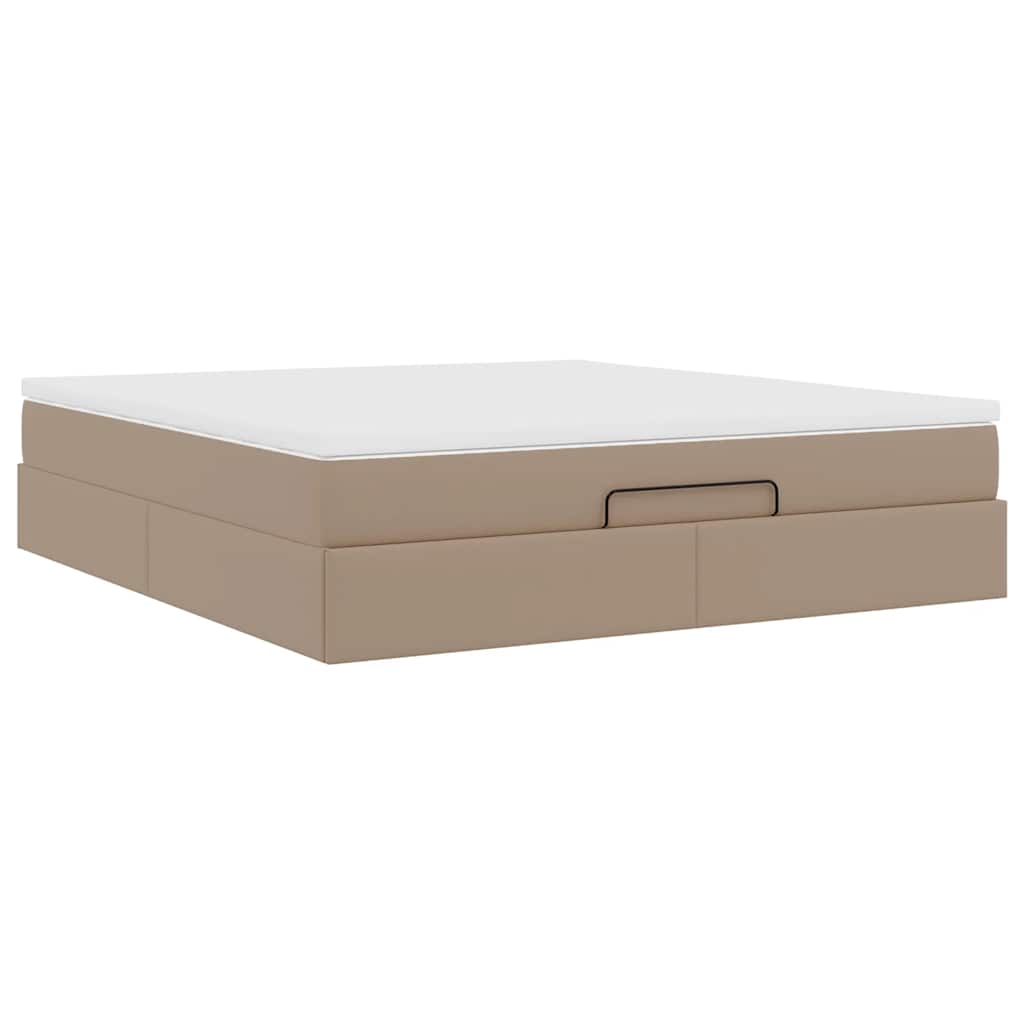 Ottoman bed met matras 160x200cm kunstleer cappuccinokleurig is nu te koop bij PeponiXL, paradijselijk wonen!