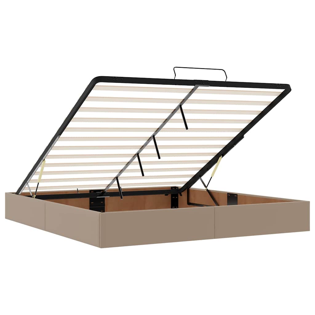 Ottoman bed met matras 160x200cm kunstleer cappuccinokleurig is nu te koop bij PeponiXL, paradijselijk wonen!
