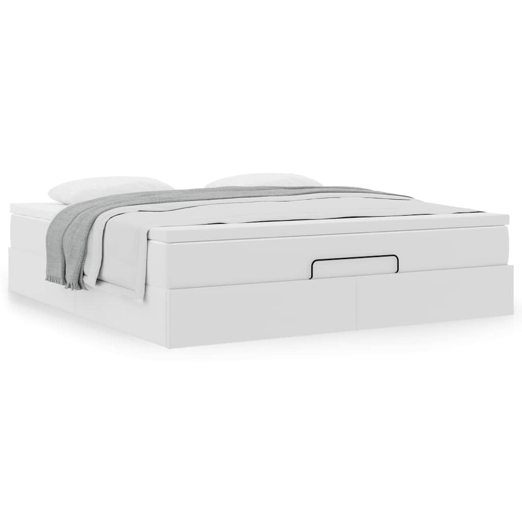 Ottoman bed met matras 180x200cm kunstleer wit is nu te koop bij PeponiXL, paradijselijk wonen!