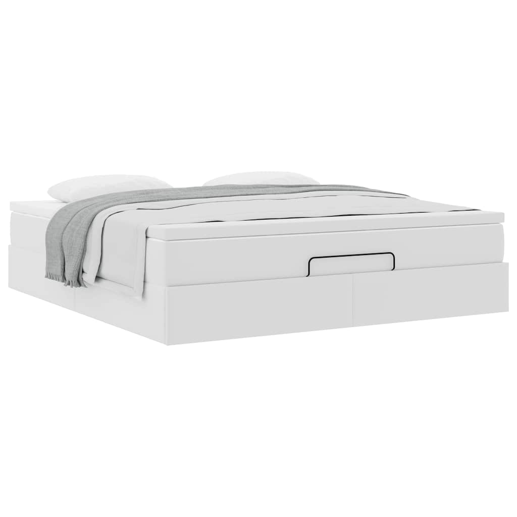 Ottoman bed met matras 180x200cm kunstleer wit is nu te koop bij PeponiXL, paradijselijk wonen!