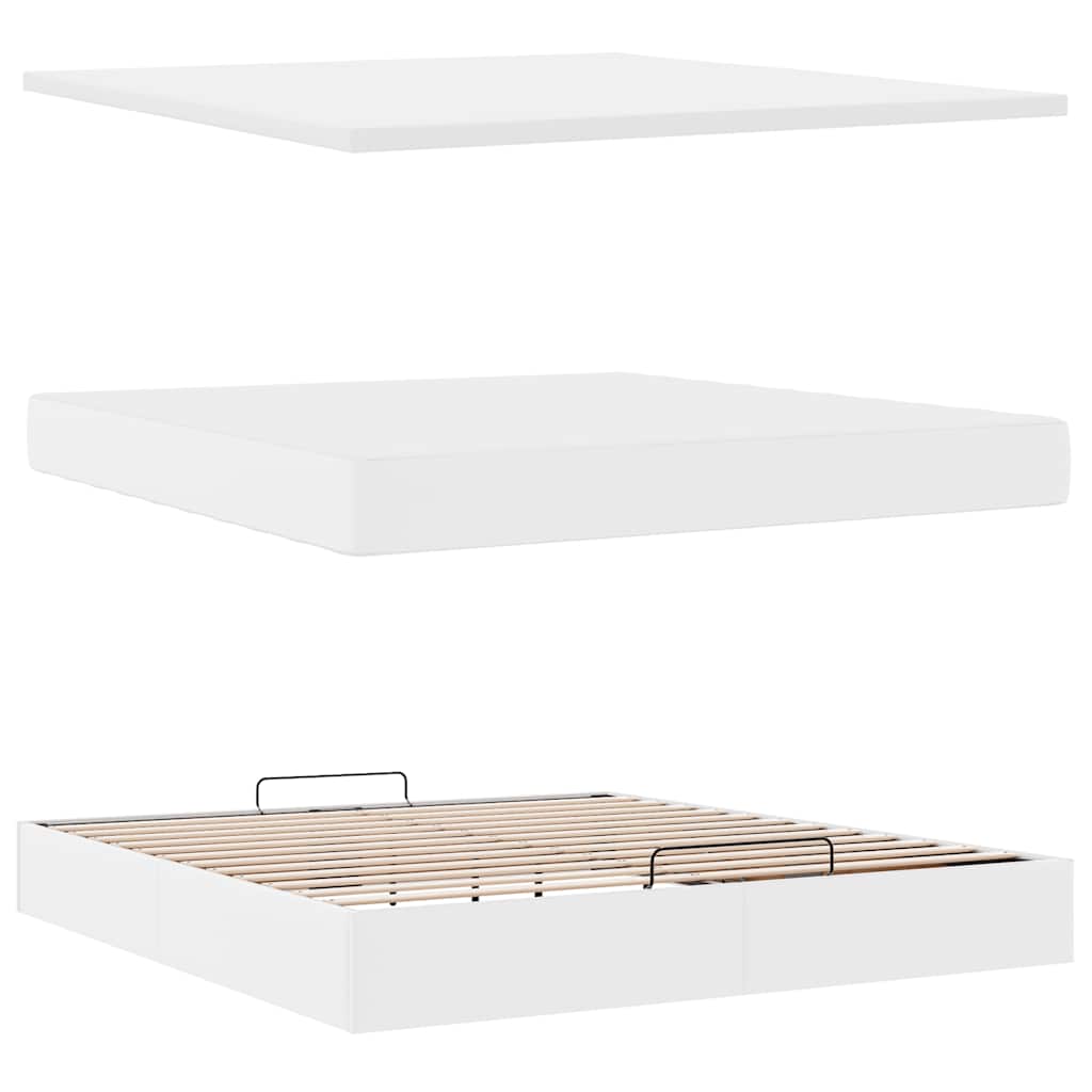 Ottoman bed met matras 180x200cm kunstleer wit is nu te koop bij PeponiXL, paradijselijk wonen!