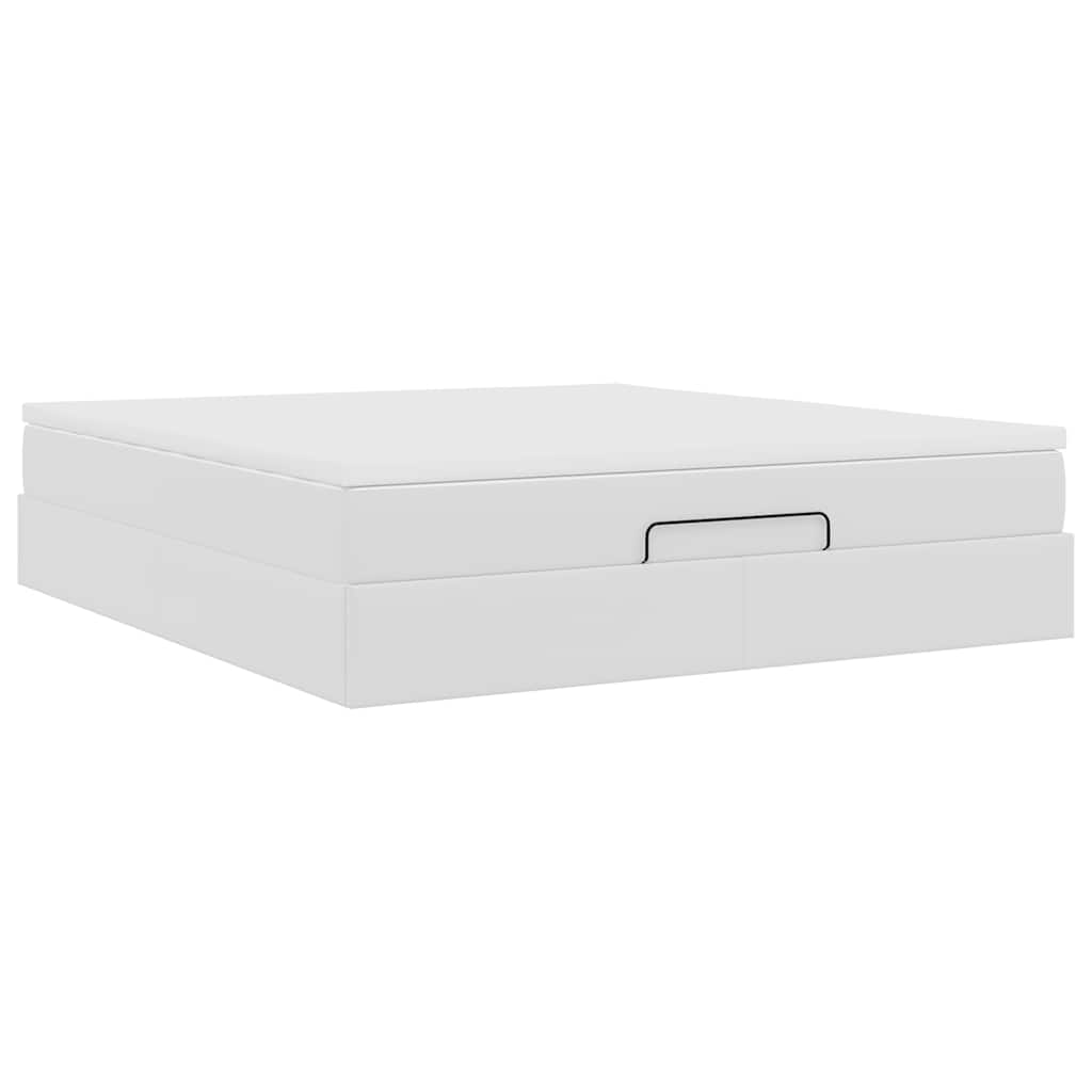 Ottoman bed met matras 180x200cm kunstleer wit is nu te koop bij PeponiXL, paradijselijk wonen!