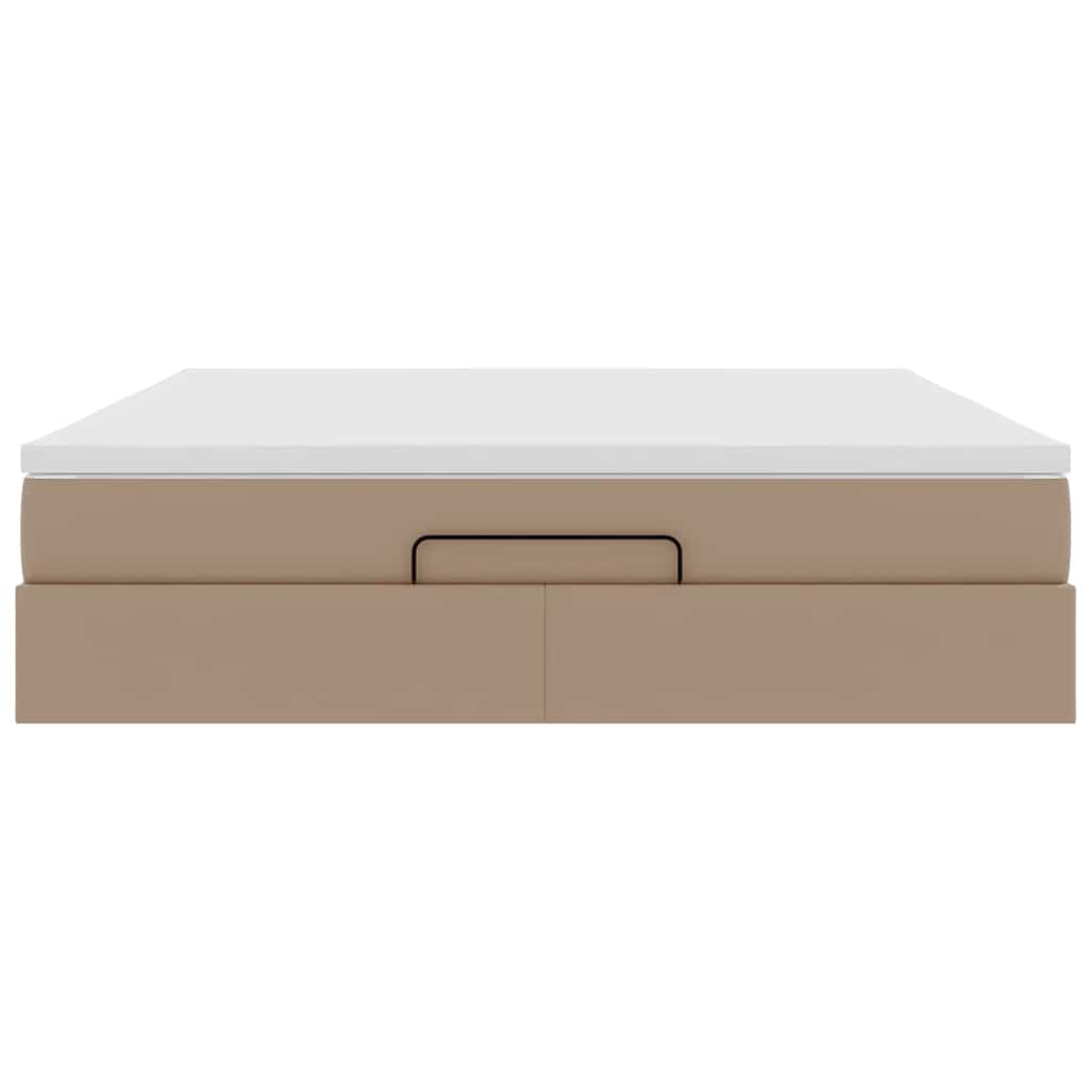Ottoman bed met matras 180x200cm kunstleer cappuccinokleurig