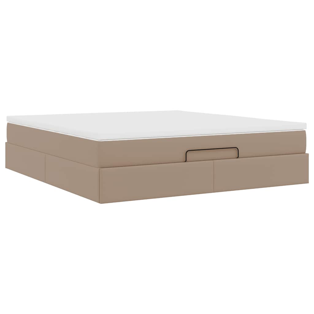 Ottoman bed met matras 180x200cm kunstleer cappuccinokleurig