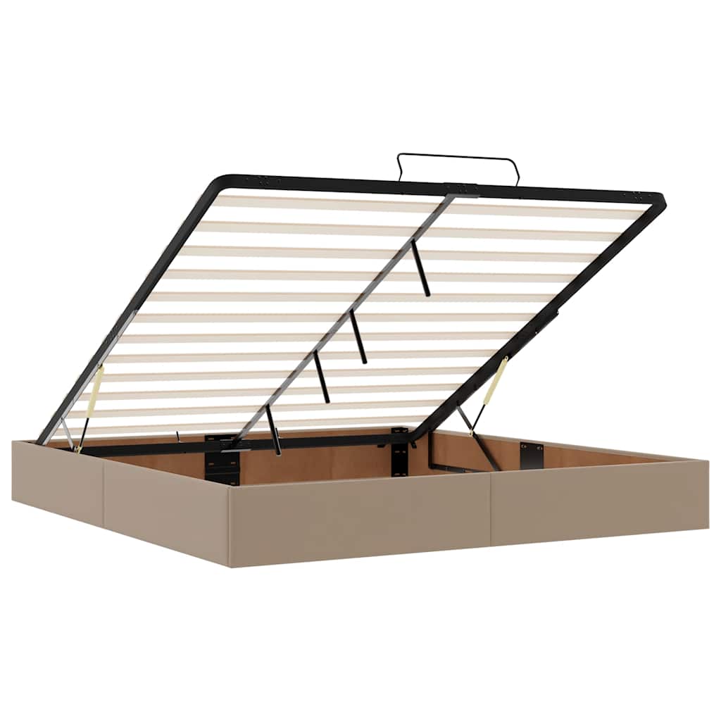 Ottoman bed met matras 180x200cm kunstleer cappuccinokleurig