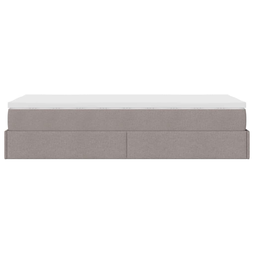 Ottoman bed met matras 80x200cm stof taupe is nu te koop bij PeponiXL, paradijselijk wonen!