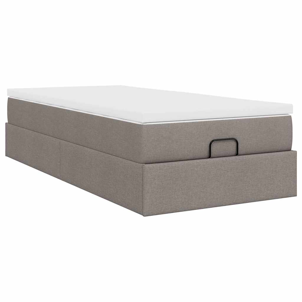Ottoman bed met matras 80x200cm stof taupe is nu te koop bij PeponiXL, paradijselijk wonen!