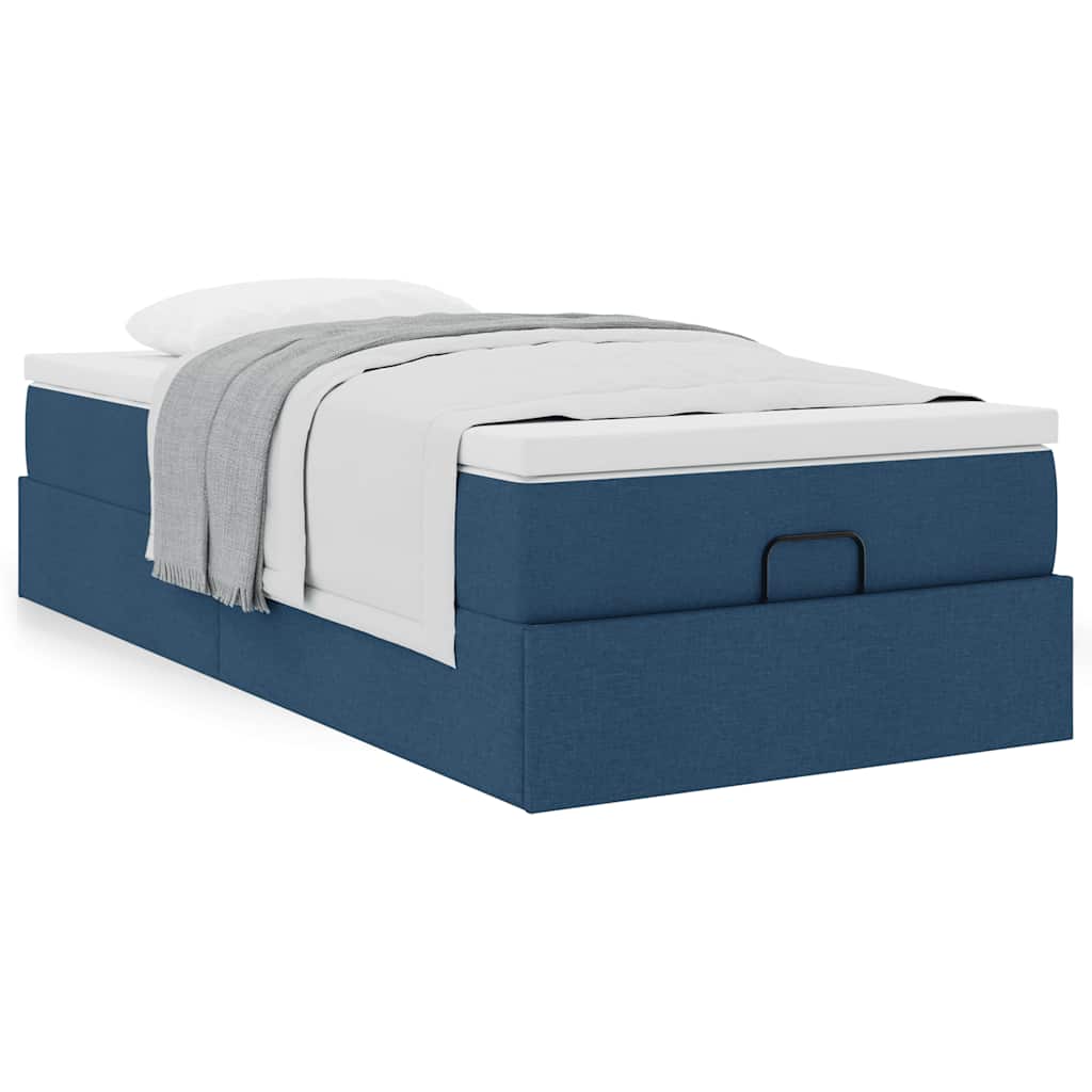 Ottoman bed met matras 80x200cm stof blauw is nu te koop bij PeponiXL, paradijselijk wonen!