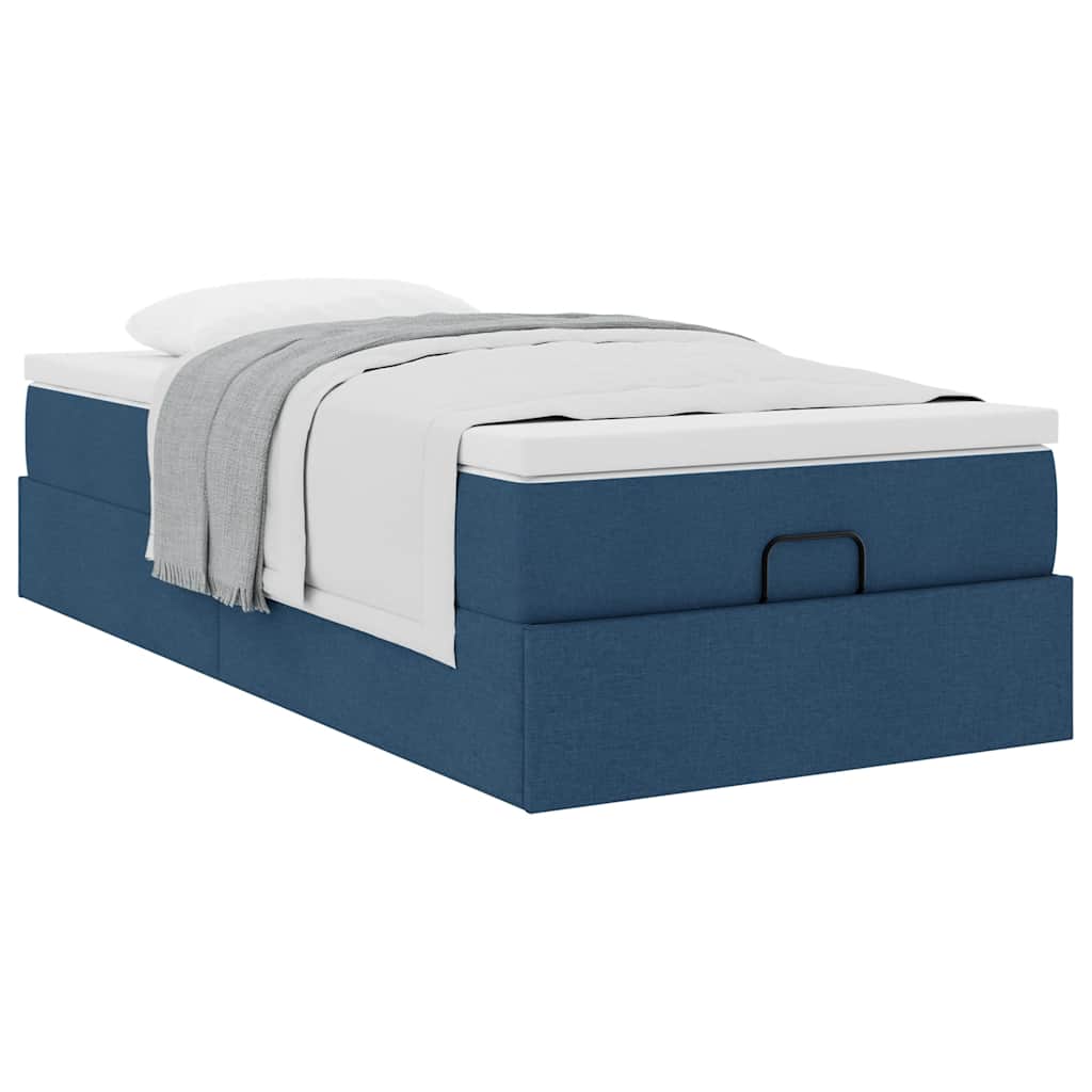 Ottoman bed met matras 80x200cm stof blauw is nu te koop bij PeponiXL, paradijselijk wonen!