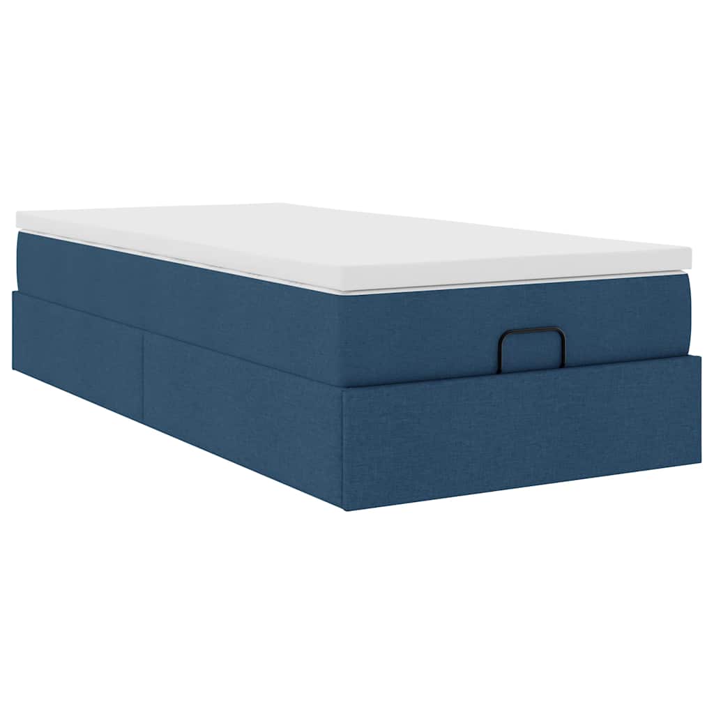 Ottoman bed met matras 80x200cm stof blauw is nu te koop bij PeponiXL, paradijselijk wonen!