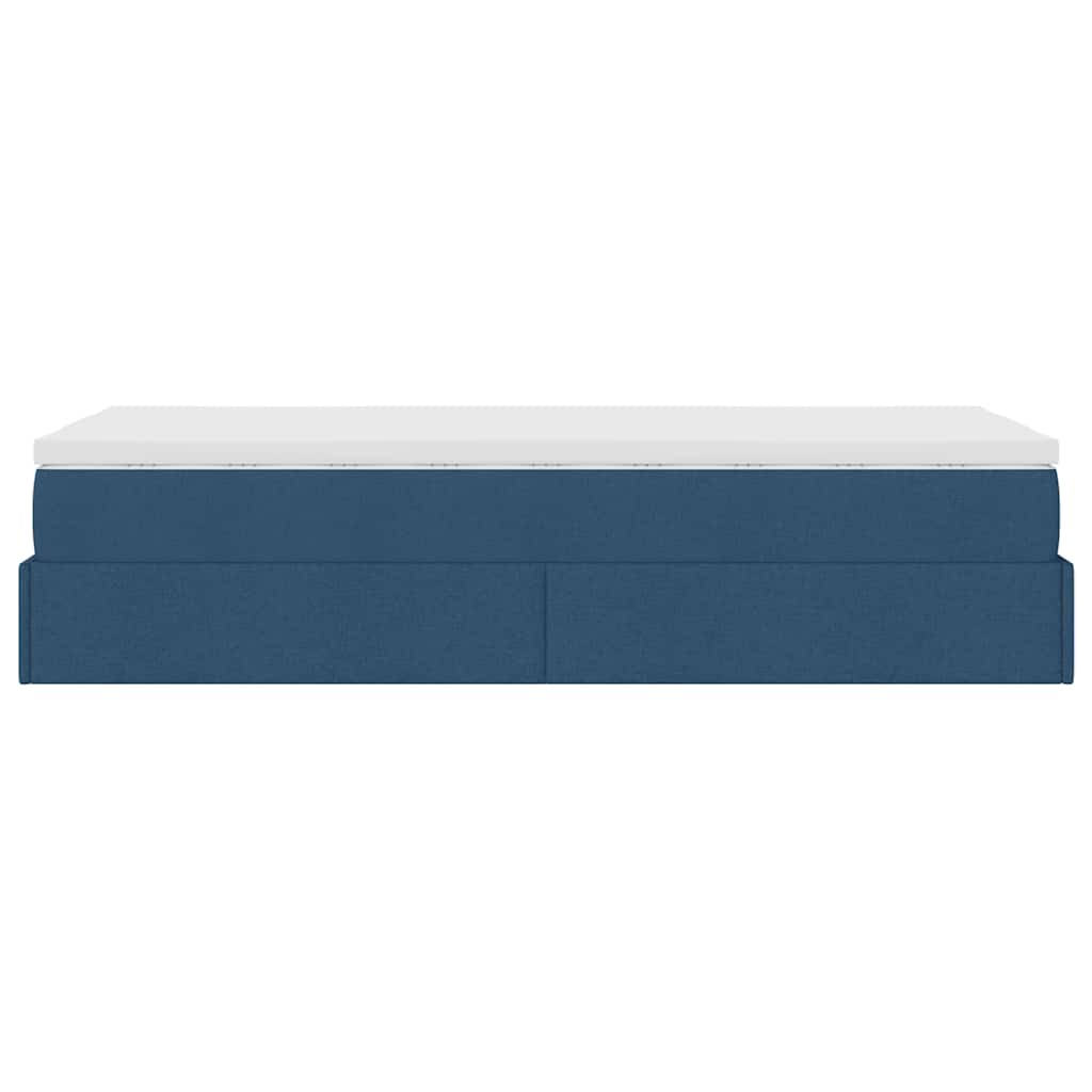 Ottoman bed met matras 80x200cm stof blauw is nu te koop bij PeponiXL, paradijselijk wonen!
