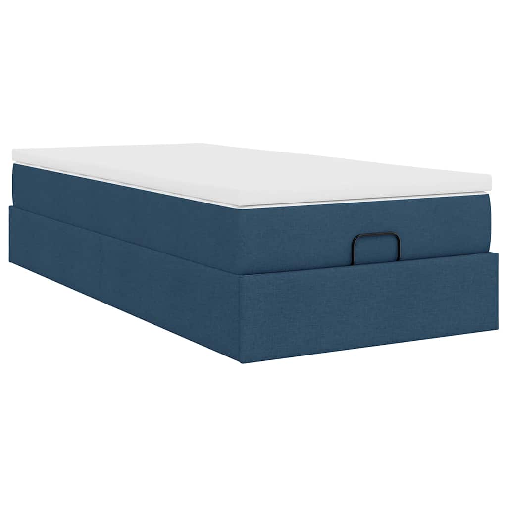Ottoman bed met matras 80x200cm stof blauw is nu te koop bij PeponiXL, paradijselijk wonen!
