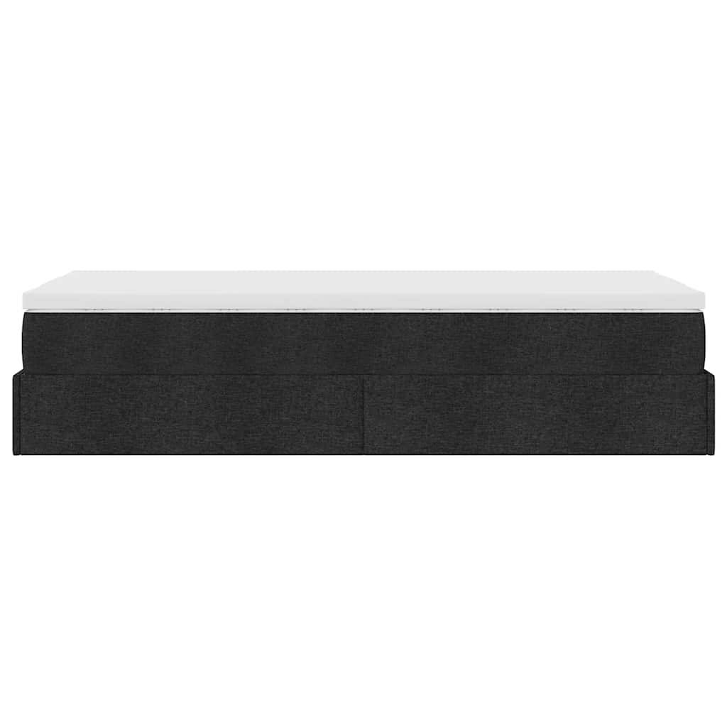 Ottoman bed met matras 90x190cm stof zwart is nu te koop bij PeponiXL, paradijselijk wonen!
