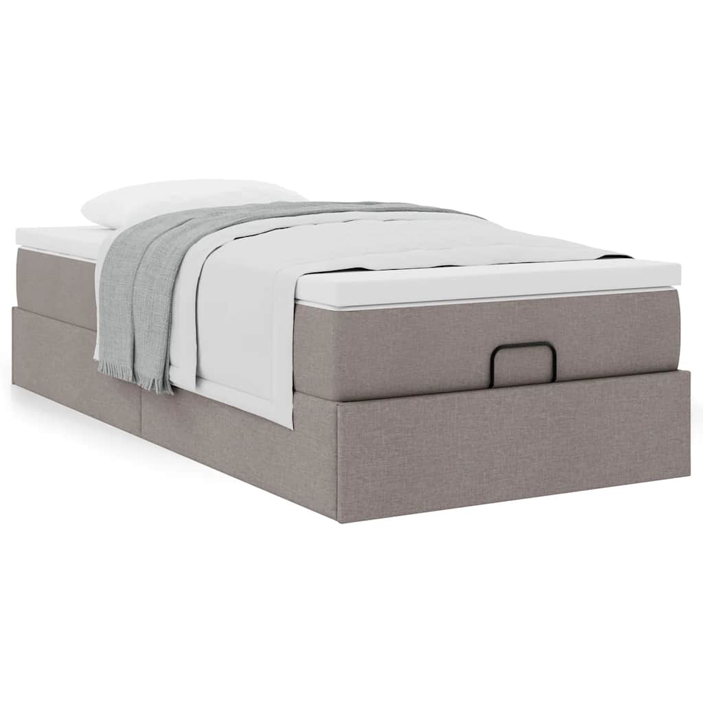 Ottoman bed met matras 90x190cm stof taupe is nu te koop bij PeponiXL, paradijselijk wonen!