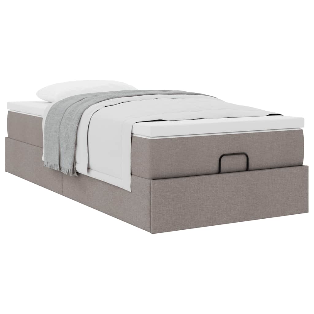 Ottoman bed met matras 90x190cm stof taupe is nu te koop bij PeponiXL, paradijselijk wonen!