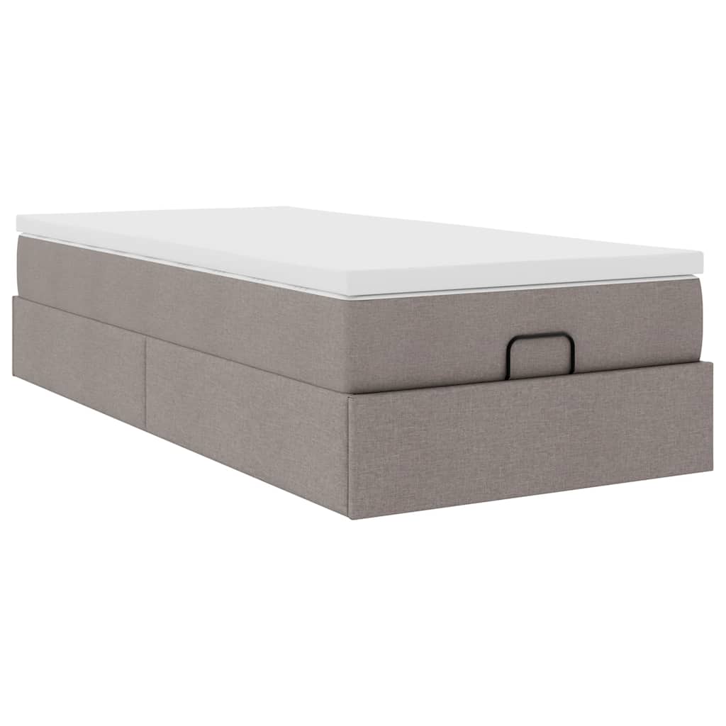 Ottoman bed met matras 90x190cm stof taupe is nu te koop bij PeponiXL, paradijselijk wonen!
