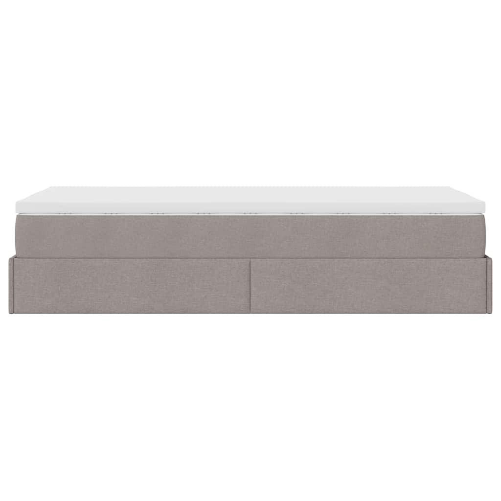 Ottoman bed met matras 90x190cm stof taupe is nu te koop bij PeponiXL, paradijselijk wonen!