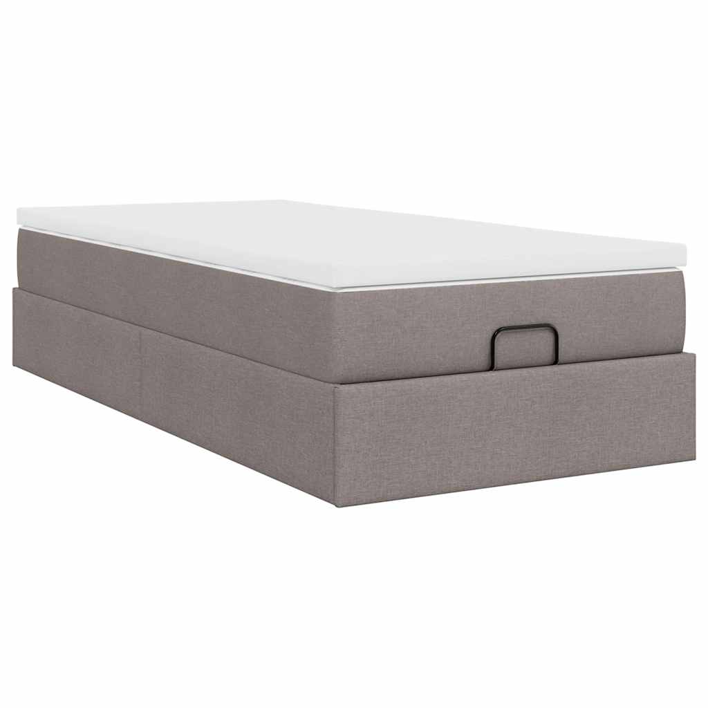 Ottoman bed met matras 90x190cm stof taupe is nu te koop bij PeponiXL, paradijselijk wonen!