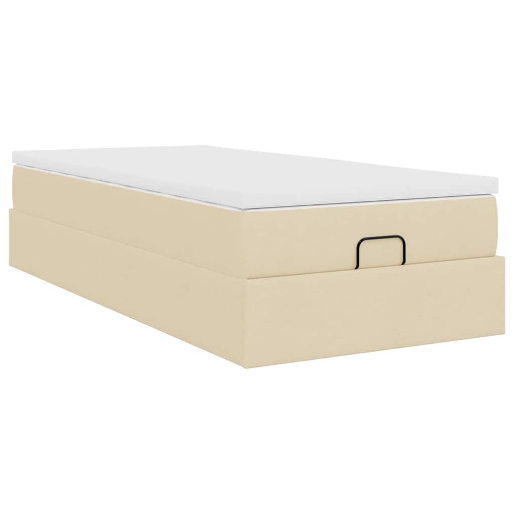 Ottoman bed met matras 90x190cm stof crèmekleurig is nu te koop bij PeponiXL, paradijselijk wonen!