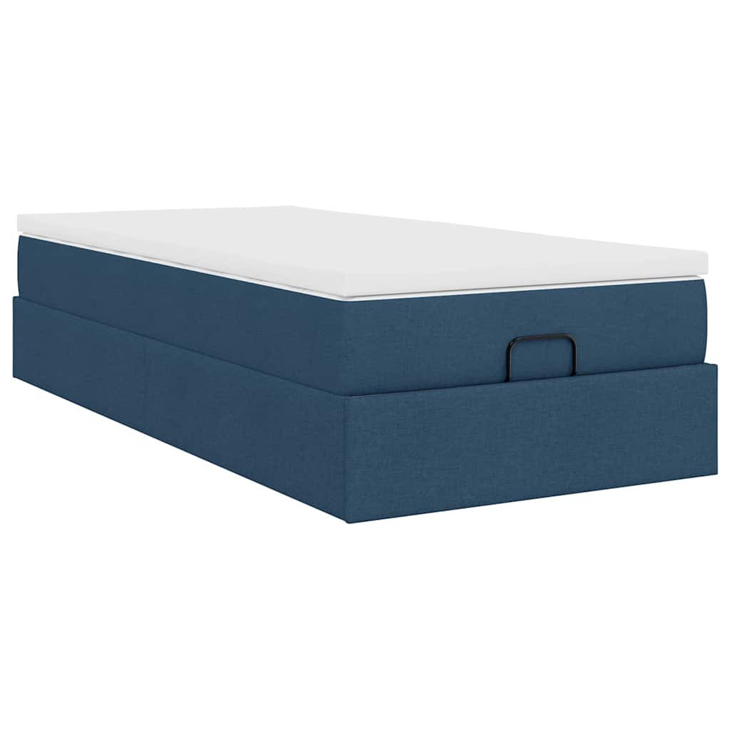 Ottoman bed met matras 90x190cm stof blauw is nu te koop bij PeponiXL, paradijselijk wonen!