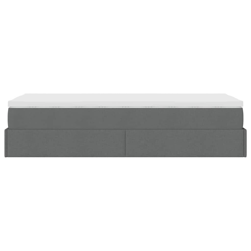 Ottoman bed met matras 90x200cm stof donkergrijs is nu te koop bij PeponiXL, paradijselijk wonen!