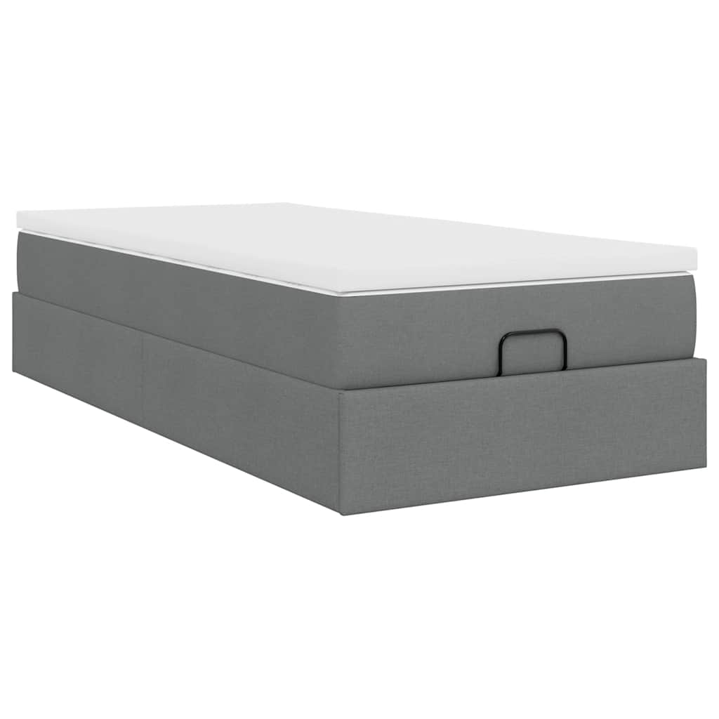Ottoman bed met matras 90x200cm stof donkergrijs is nu te koop bij PeponiXL, paradijselijk wonen!