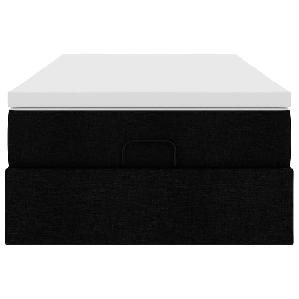 Ottoman bed met matras 90x200cm stof zwart is nu te koop bij PeponiXL, paradijselijk wonen!