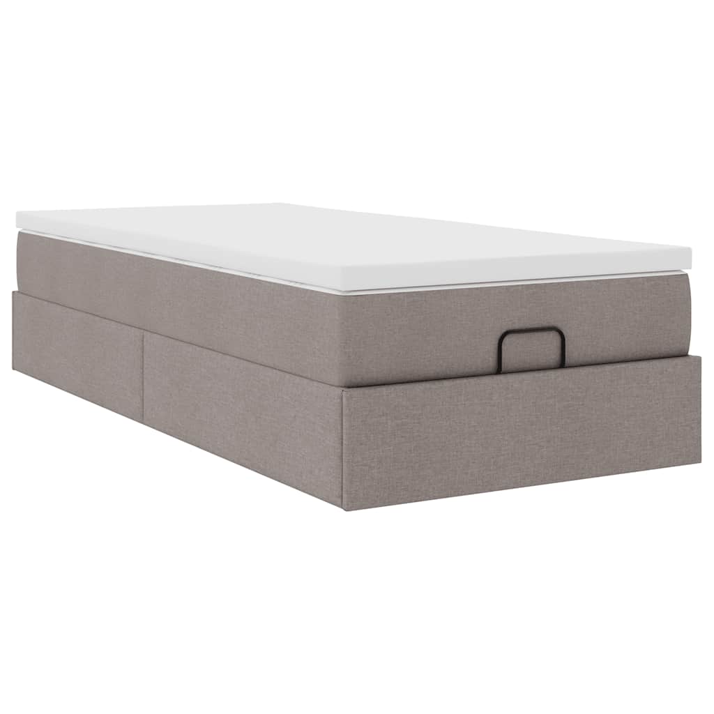 Ottoman bed met matras 90x200cm stof taupe is nu te koop bij PeponiXL, paradijselijk wonen!