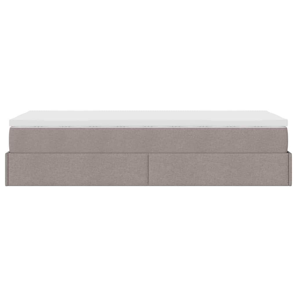 Ottoman bed met matras 90x200cm stof taupe is nu te koop bij PeponiXL, paradijselijk wonen!