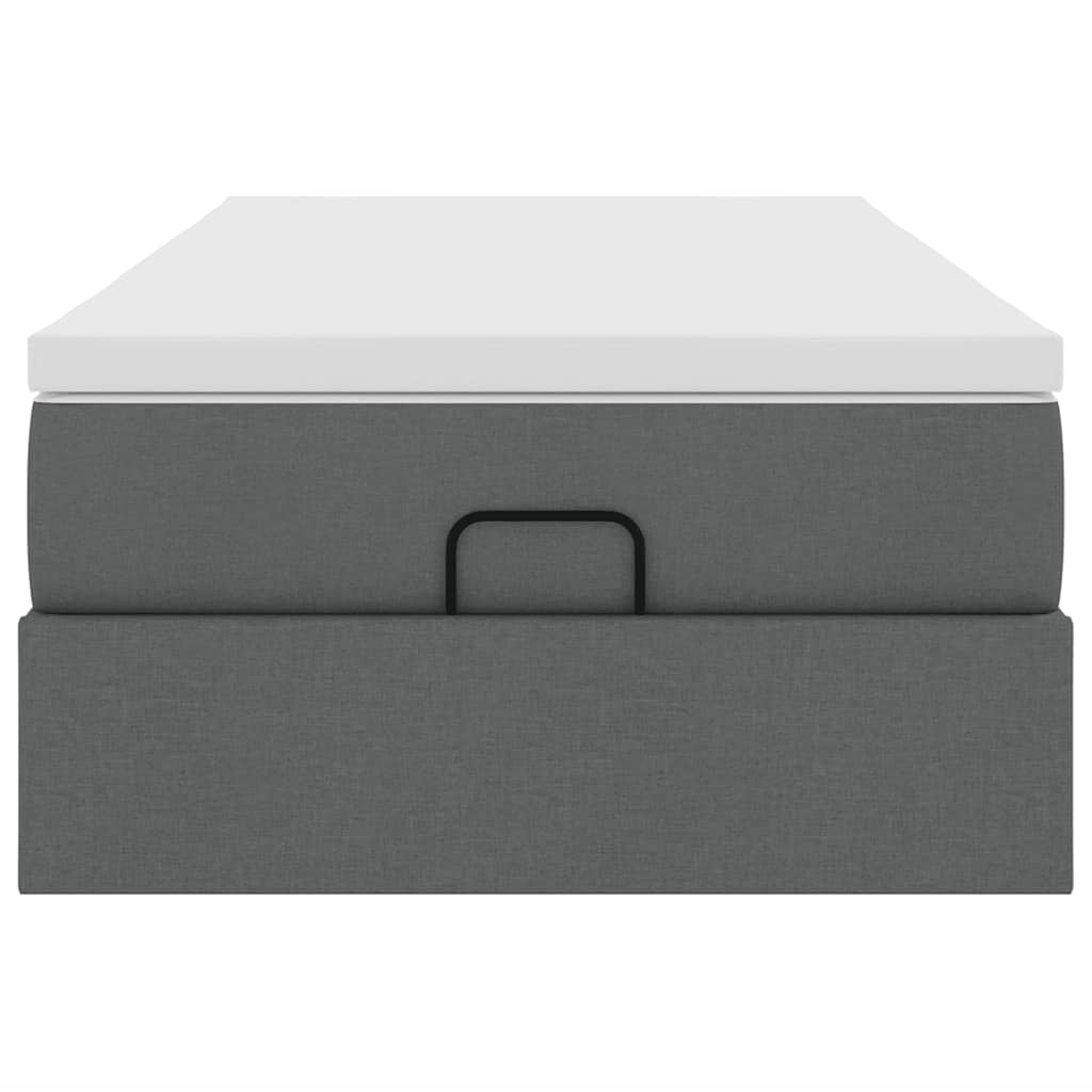 Ottoman bed met matras 100x200cm stof donkergrijs is nu te koop bij PeponiXL, paradijselijk wonen!