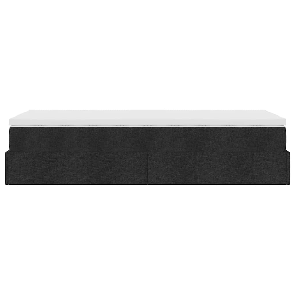Ottoman bed met matras 100x200cm stof zwart is nu te koop bij PeponiXL, paradijselijk wonen!